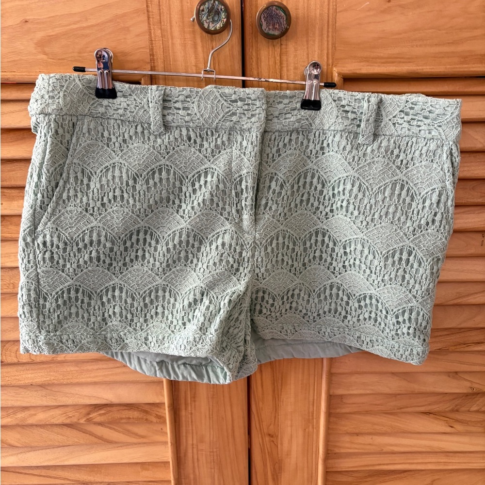 LOFT Mint Green Crochet Lace Shorts